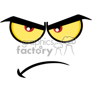 10853 Royalty Free RF Clipart Angry Cartoon Funny Face With Grumpy Expression Vector Illustration clipart.