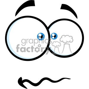 10867 Royalty Free RF Clipart Nervous Cartoon Funny Face With Panic Expression Vector Illustration clipart.
