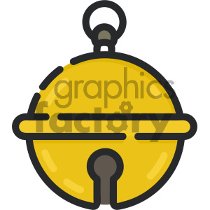 christmas gold bell vector icon clipart. Commercial use image # 403982