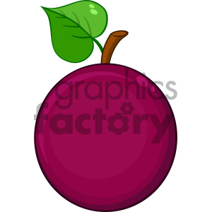 Royalty Free RF Clipart Illustration Passion Fruit With Heart Leaf Cartoon Drawing Simple Design Vector Illustration Isolated On White Background clipart.