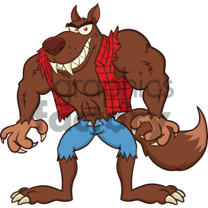 Clipart Illustration Angry Werewolf Cartoon Mascot Character Vector Illustration Isolated On White Background clipart. Commercial use image # 404566