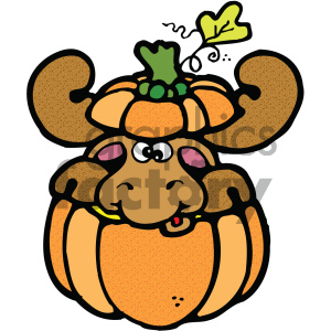 cartoon animals vector PR moose halloween pumpkin