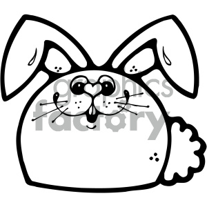 cartoon animals vector PR gumdrop rabbit bunny black+white