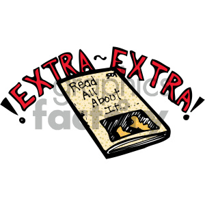 extra extra newspaper 007 c clipart. Commercial use image # 405012