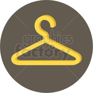 clothing hanger icon with brown circle background clipart.