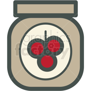 jar of berries vector icon clipart.