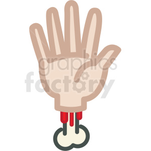 clipart - white hand with bone sticking out blood dripping halloween vector icon image.