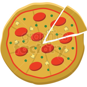 pizza vector flat icon clipart with no background .