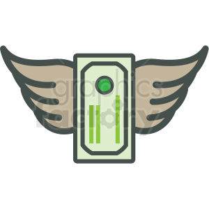 clipart - money with wings vector icon.