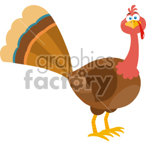 Thanksgiving Turkey Bird Cartoon Mascot Character Vector Illustration Flat Design clipart. Royalty-free icon # 406953