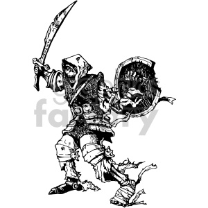 skeleton warrior illustration clipart. Commercial use image # 407045
