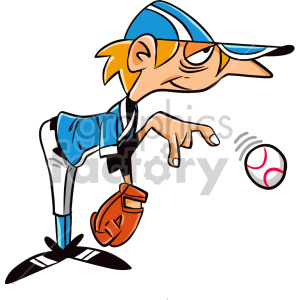 tired baseball pitcher cartoon character clipart. Commercial use image # 407541