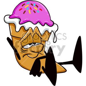 cartoon character funny ice+cream+cone ice+cream lazy tired melting summer