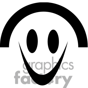 black and white smile face design clipart. Royalty-free image # 167662