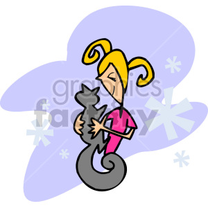 girl holding cat clipart. Royalty-free image # 155188