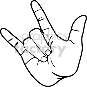 hand love sign black white clipart. Royalty-free image # 408081