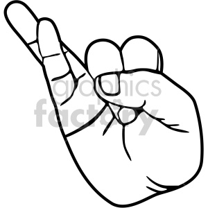 hand pinky crossed black white clipart.