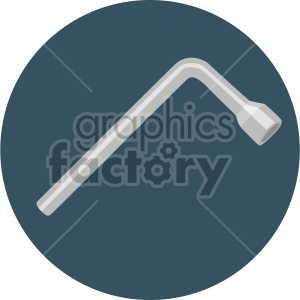 tire lug nut wrench on circle background clipart.