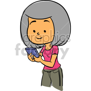 girl on cell phone clipart.