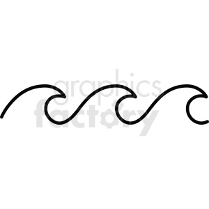 black and white waves icon clipart. Commercial use image # 409244