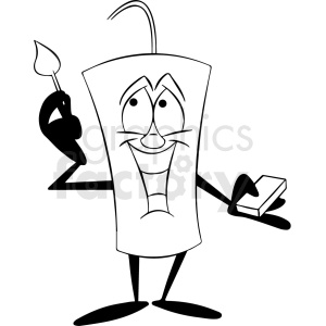 black and white cartoon dynamite character lighting his wick clipart. Commercial use image # 409297