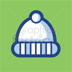 clipart - beanie vector icon on green background.