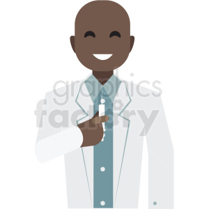 cartoon black doctor flat icon vector icon clipart. Commercial use image # 411323