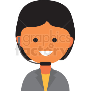clipart - female tech support icon vector clipart.