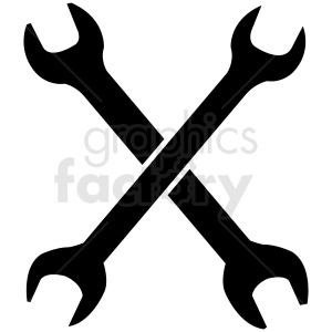 wrench crossed tools black+white
