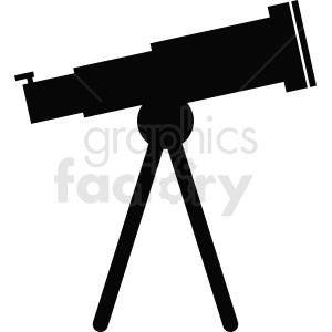 telescope vector silhouette icon clipart.