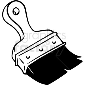black and white cartoon large paint brush vector clipart.