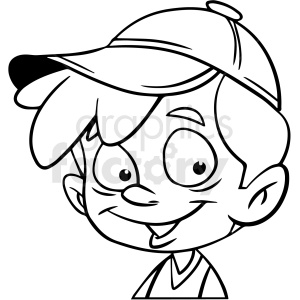 clipart - black and white cartoon boy vector clipart.