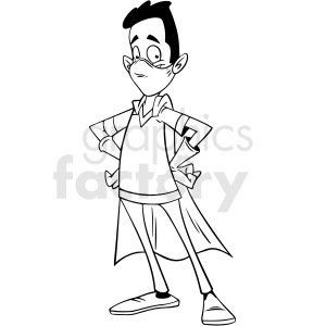 clipart - black and white cartoon male doctor vector clipart.