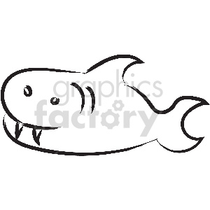 black and white cartoon shark vector clipart clipart. Commercial use image # 413376