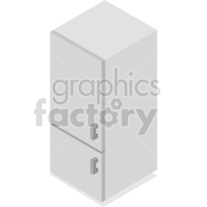 clipart - isometric white refrigerator vector icon clipart.