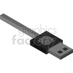 computers usb cable cord isometric