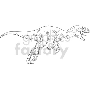 dino runner black and white clipart clipart. Royalty-free image # 414772
