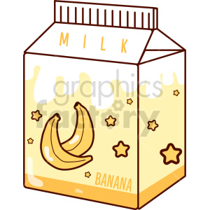 food cartoon carton milk banana