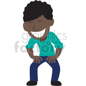 cartoon african american man laughing out loud vector clipart .