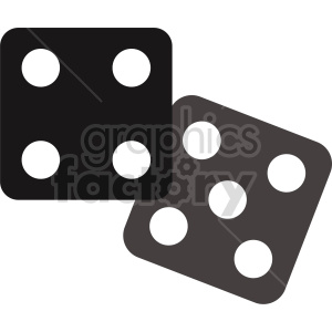 black dice vector clipart .