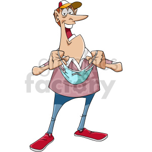 cartoon man removing mask vector clipart clipart. Royalty-free image # 416712
