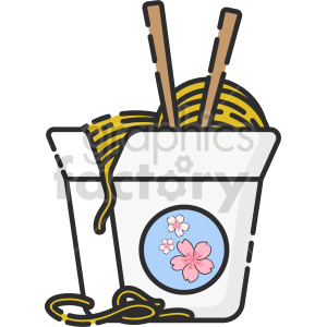 noodle box vector icon