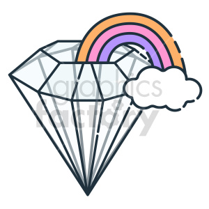 diamond rainbow icon clipart. Commercial use image # 416782