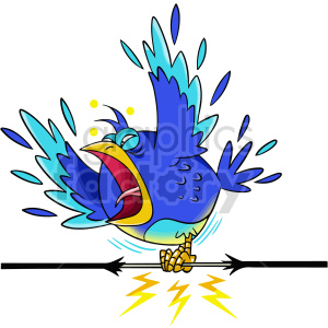 cartoon bird getting electrocuted clipart .