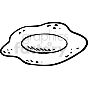 clipart - black and white fried egg vector clipart.