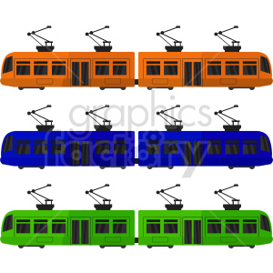 trams vector graphic bundle clipart.