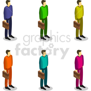 bundle of men isometric vector clipart clipart. Commercial use image # 417077