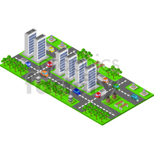downtown isometric vector graphic clipart. Royalty-free image # 417137
