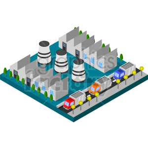 isometric industrial factory vector clipart .