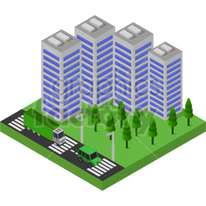 apartment buildings isometric graphic clipart. Commercial use image # 417247